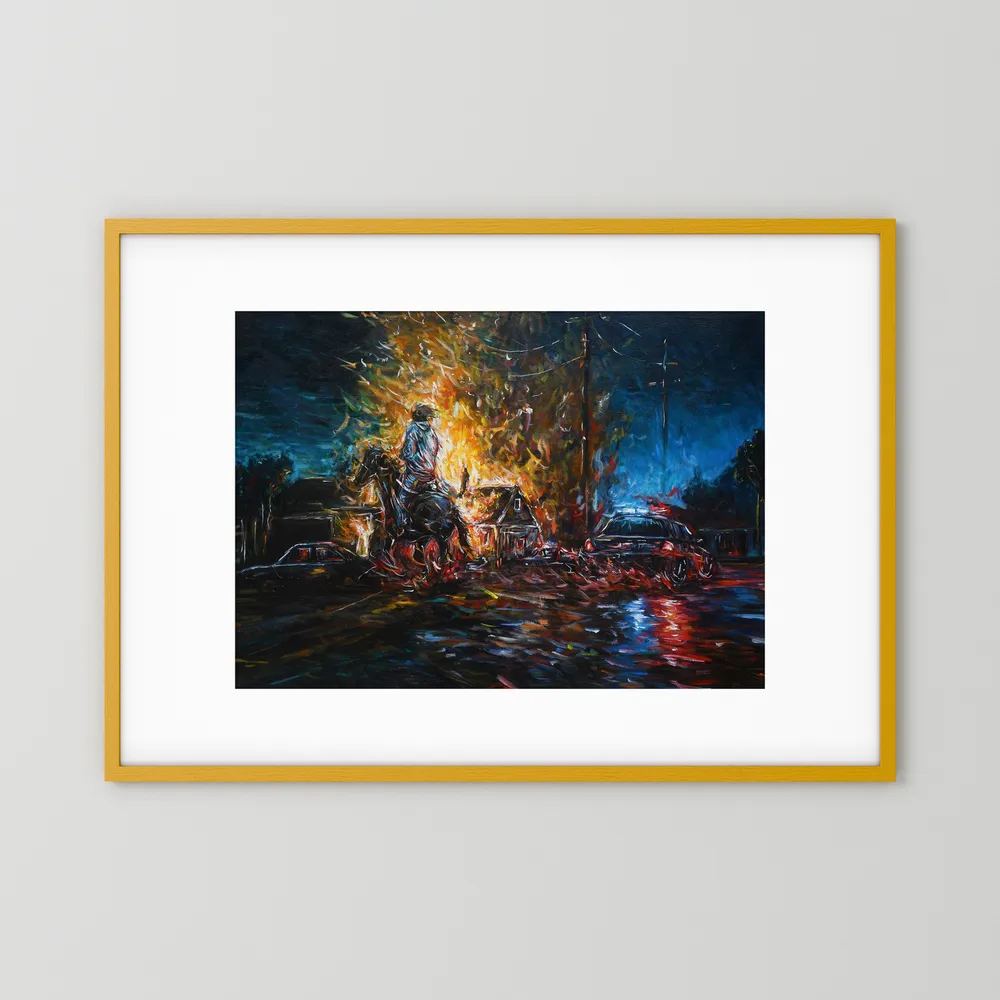 Night of Red & Blue | Framed Print