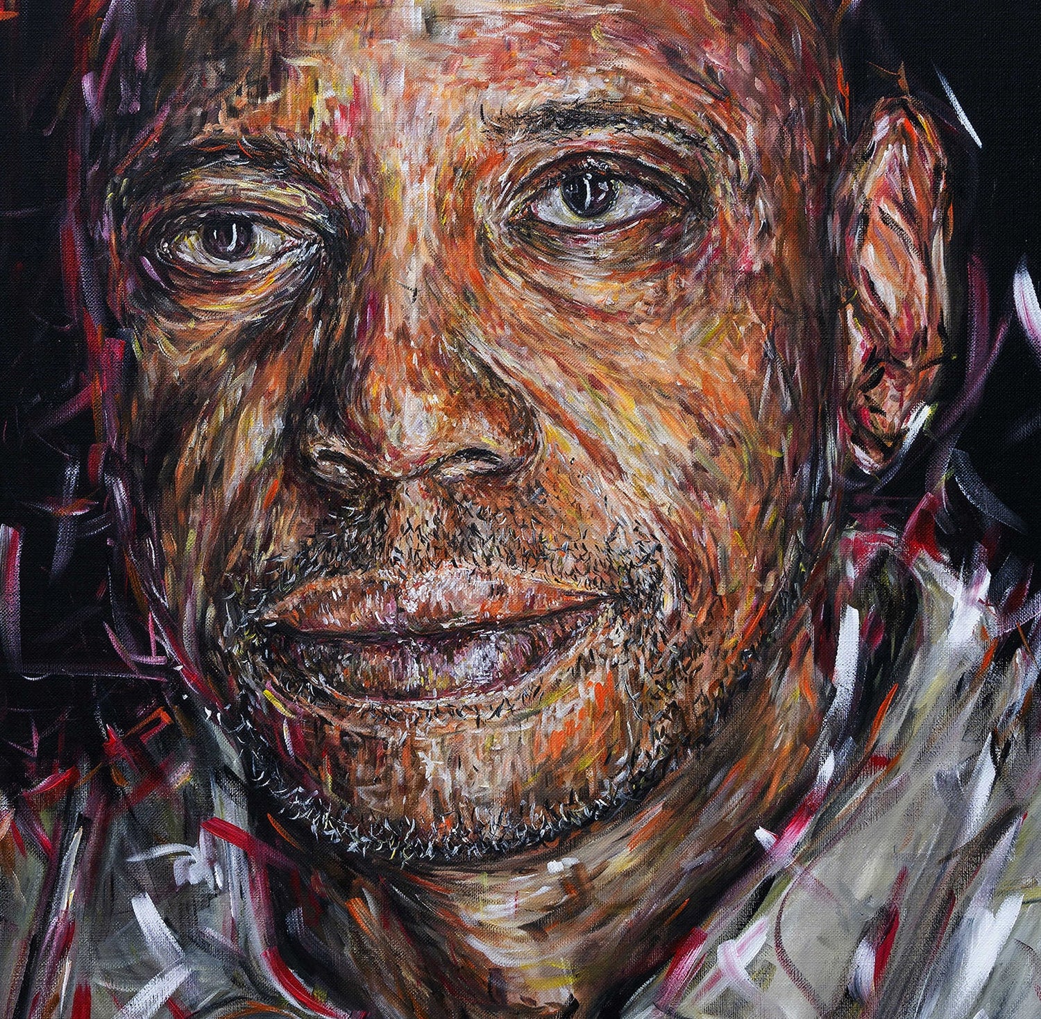 Original Acrylic Painting Print by Northern Irish artist Peter Gray of comedian Dave Chappelle.