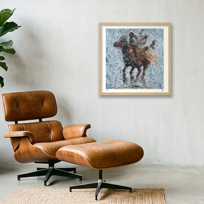 Ancient and Free — 40×40cm Oak Frame