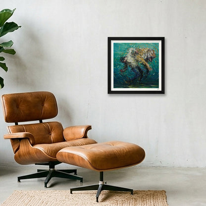 The Weight of Silence — 30×30cm Black Frame