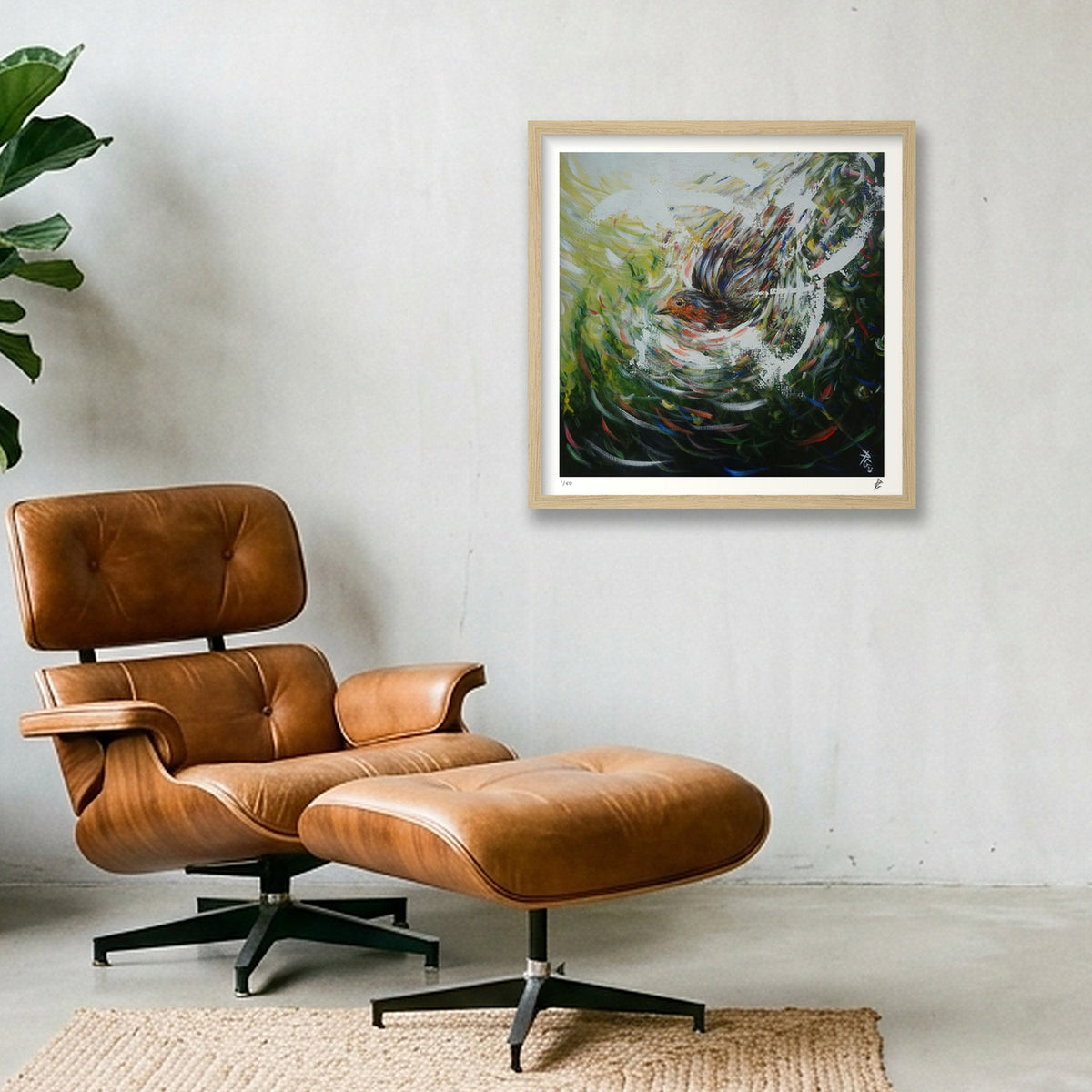 Passing Through — 40×40cm Oak Frame