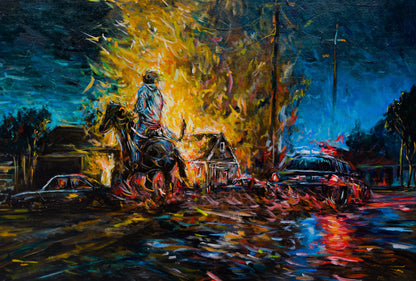 Night of Red & Blue | Original Painting