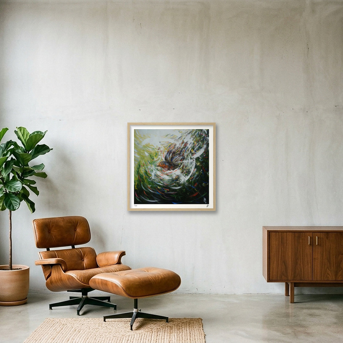 Passing Through — 50×50cm Oak Frame