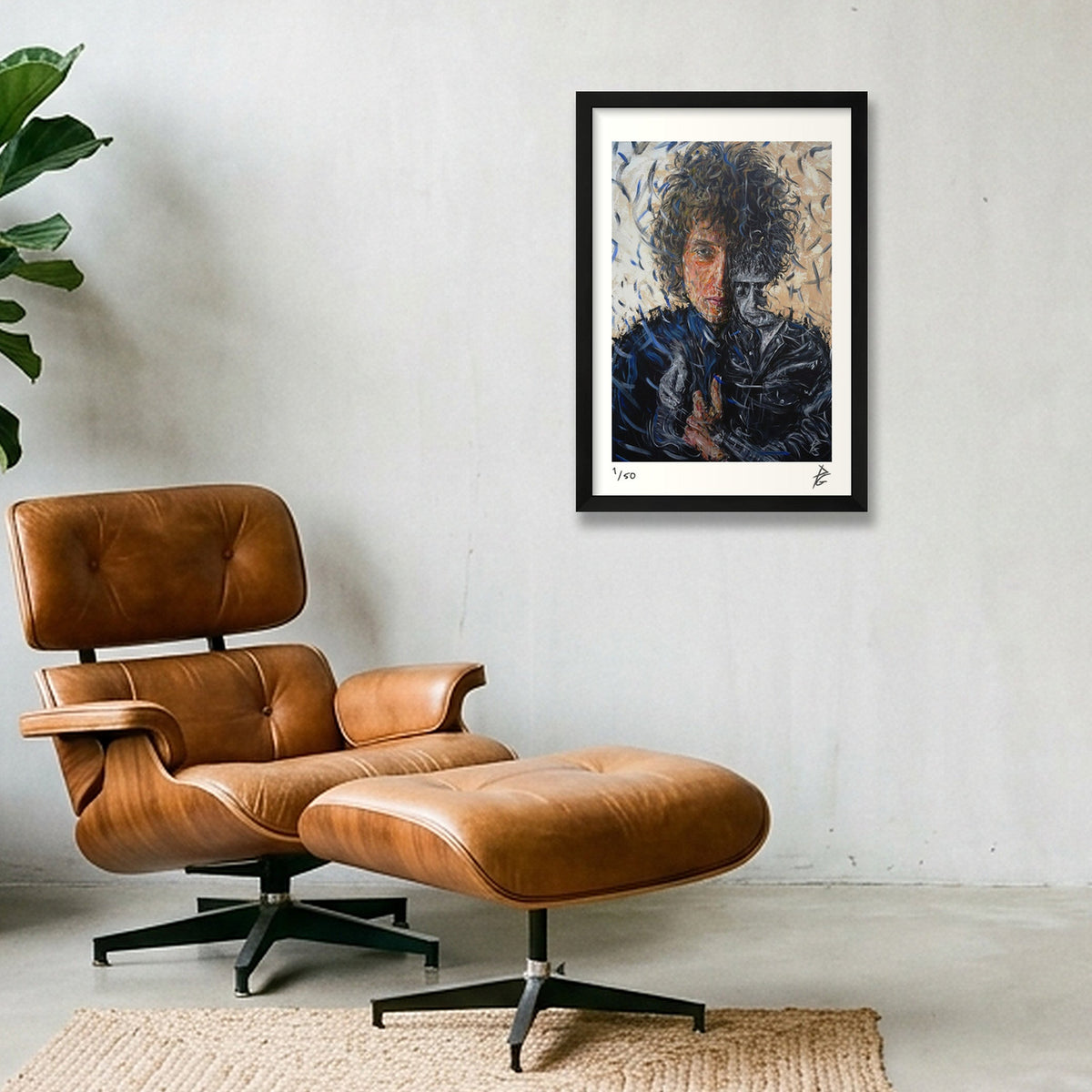 Bob Dylan — 30×45cm Black Frame