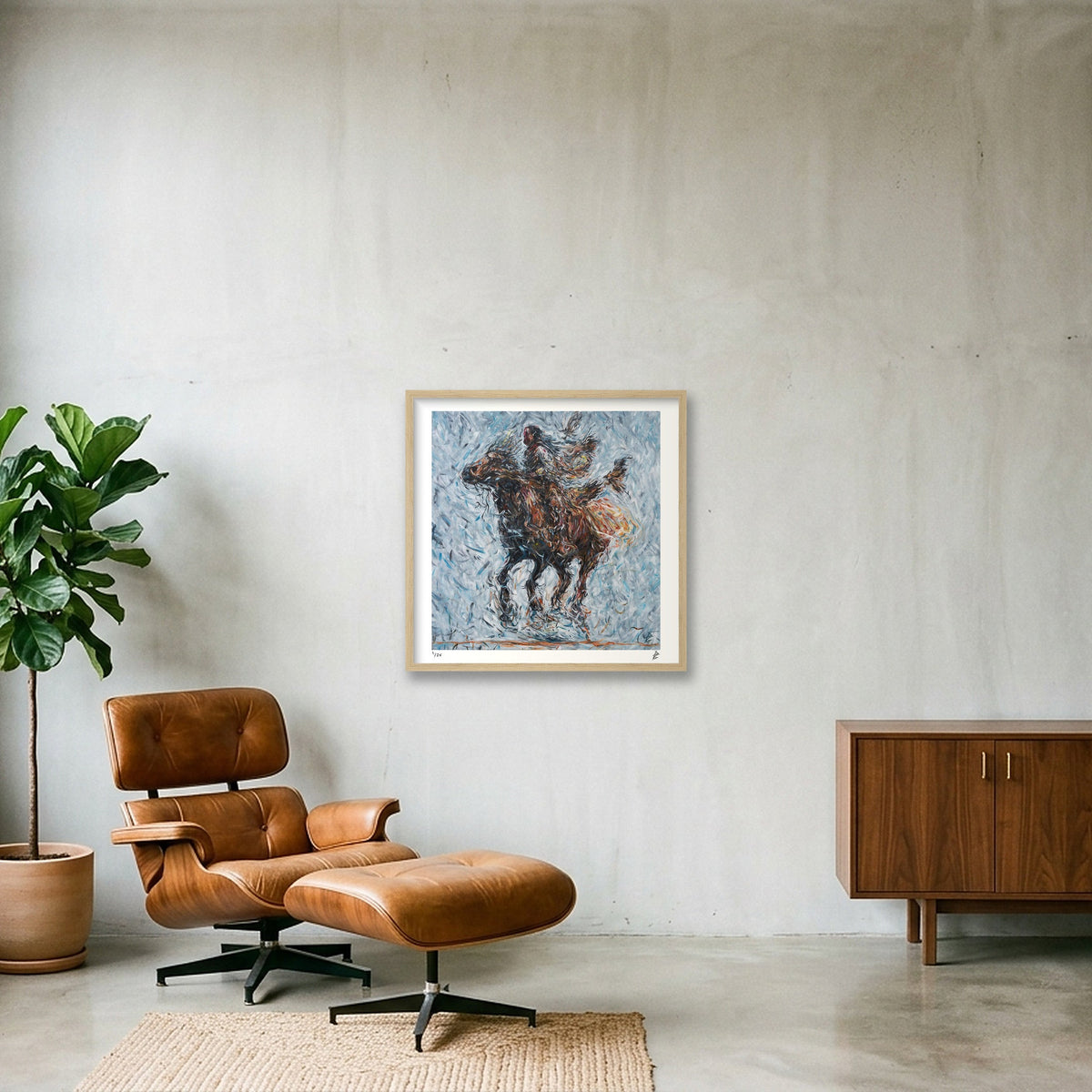 Ancient and Free — 50×50cm Oak Frame