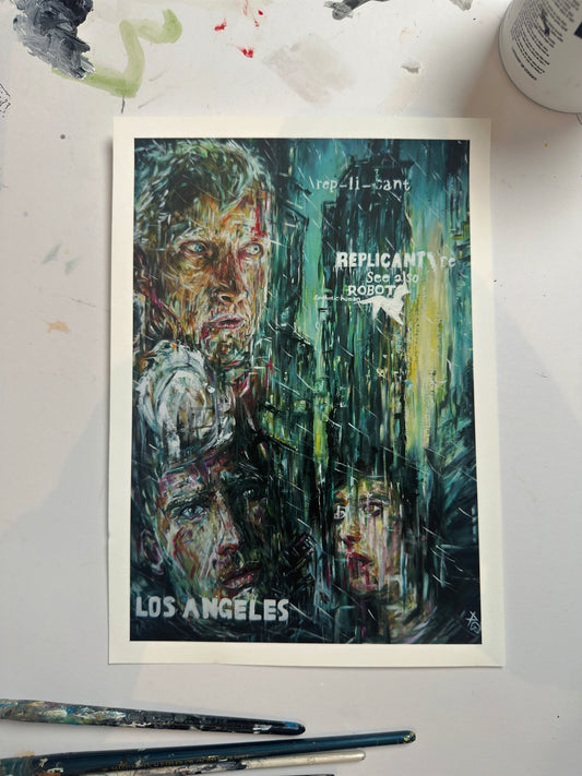 Purchase limited edition fine art prints by Northern Irish artist Peter Gray, inspired by the  classic sci-fi film Blade Runner. Discover cinematic artwork capturing the dark, futuristic atmosphere of this iconic cyberpunk masterpiece. Each print comes signed and numbered by Peter.
