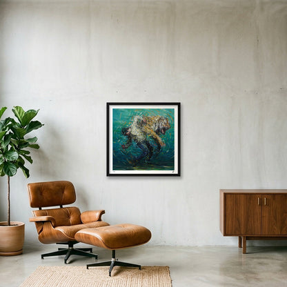 The Weight of Silence — 50×50cm Black Frame