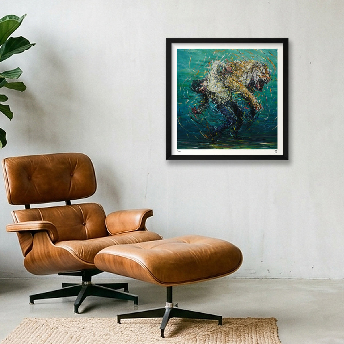 The Weight of Silence — 40×40cm Black Frame