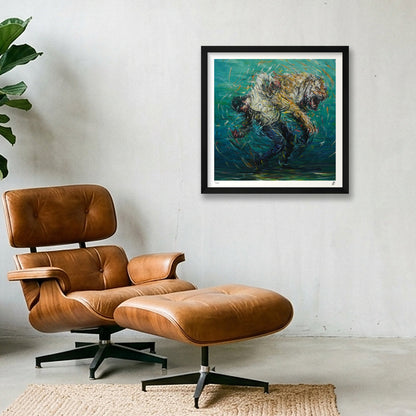 The Weight of Silence — 40×40cm Black Frame