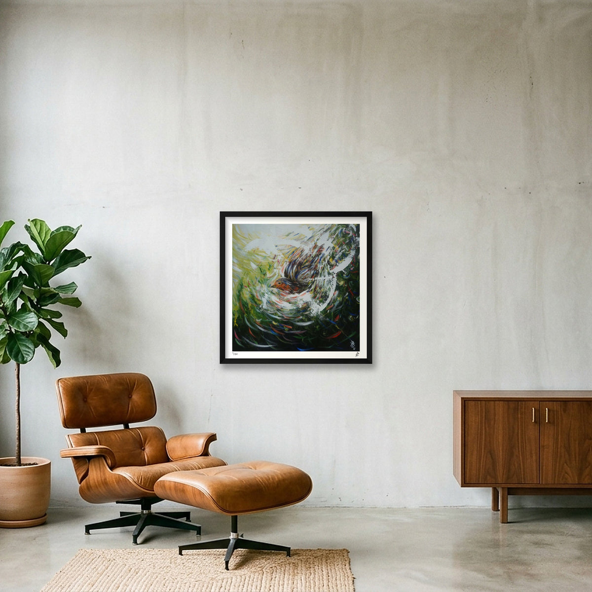 Passing Through — 50×50cm Black Frame