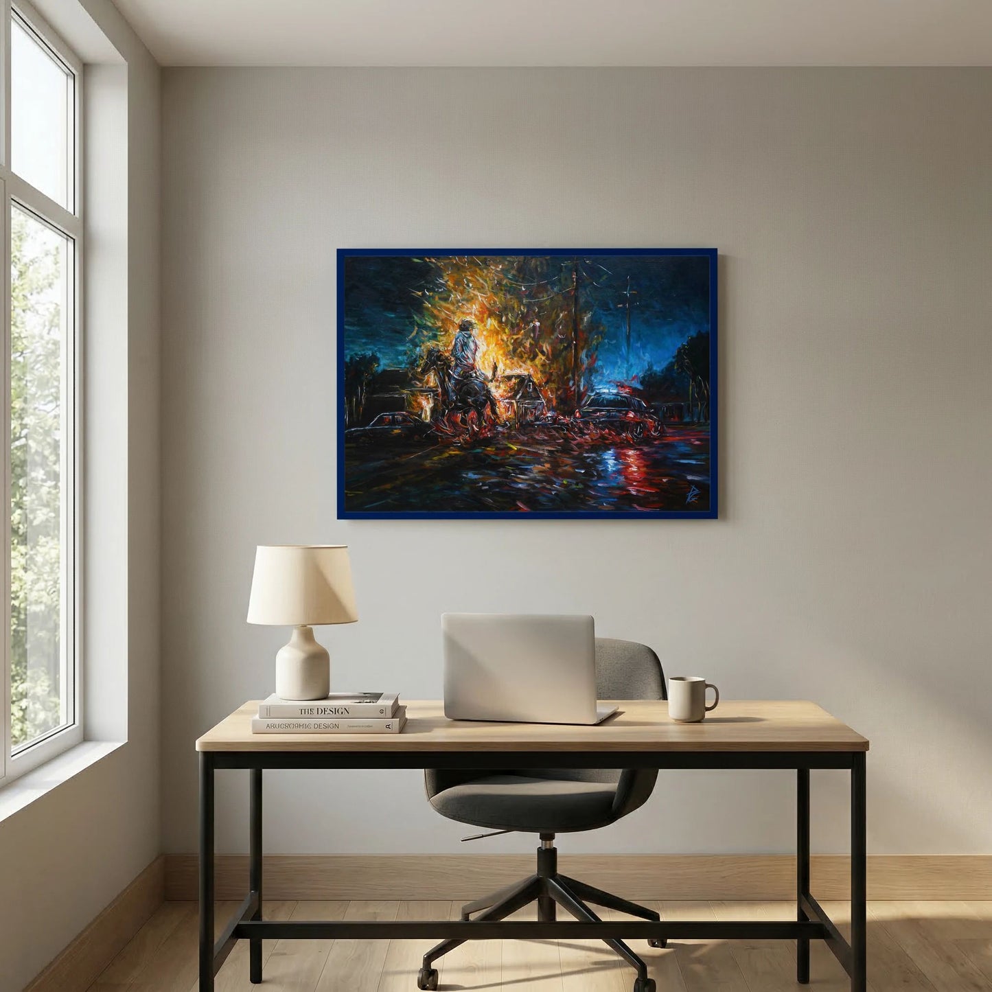 Paper Print: "Night of Red & Blue"