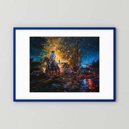 Night of Red & Blue | Framed Print