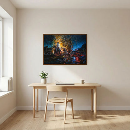 Paper Print: "Night of Red & Blue"