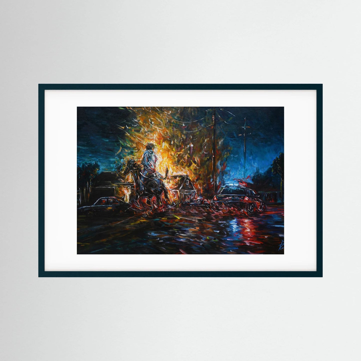Paper Print: "Night of Red & Blue"