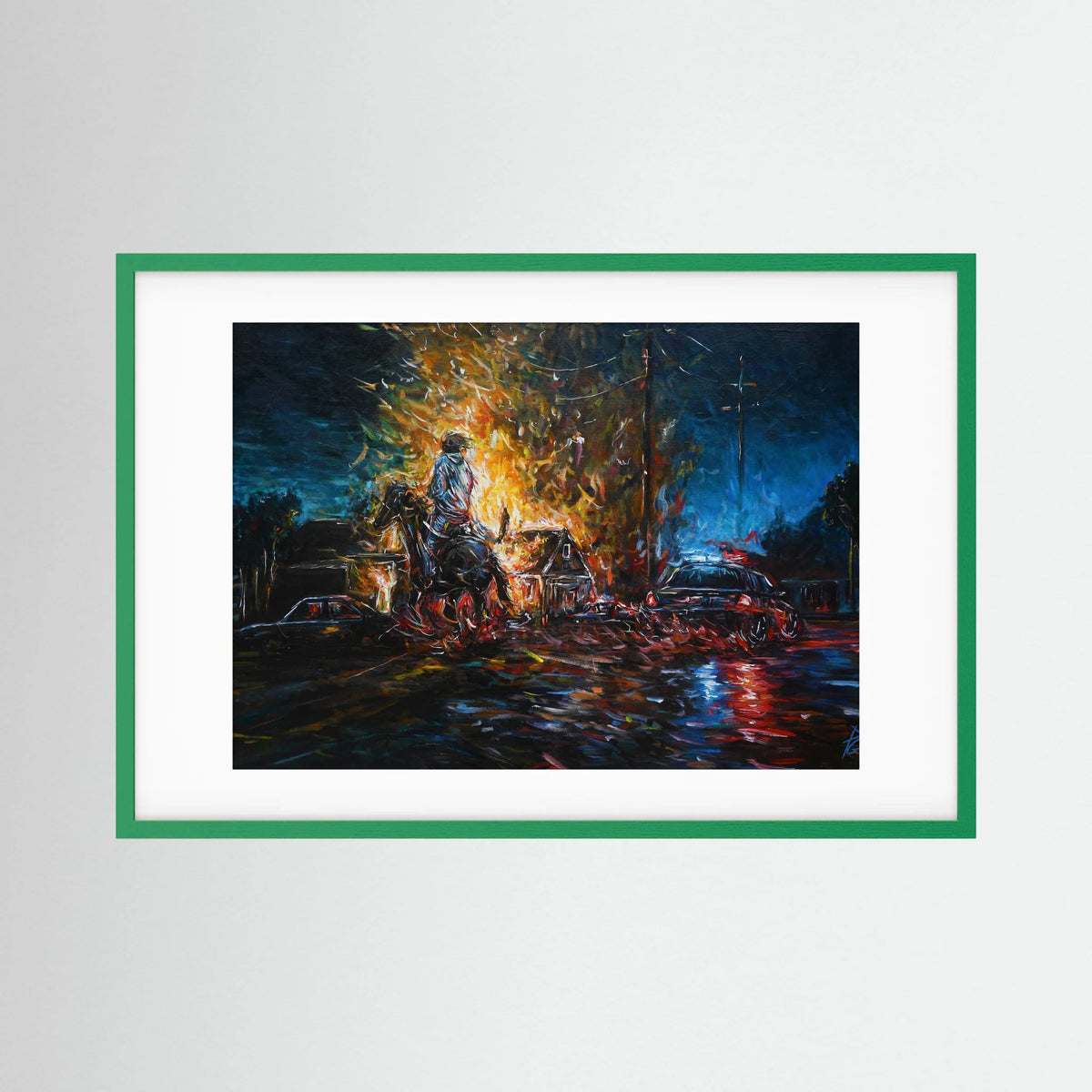 Paper Print: "Night of Red & Blue"