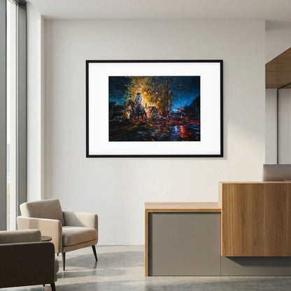 Paper Print: "Night of Red & Blue"