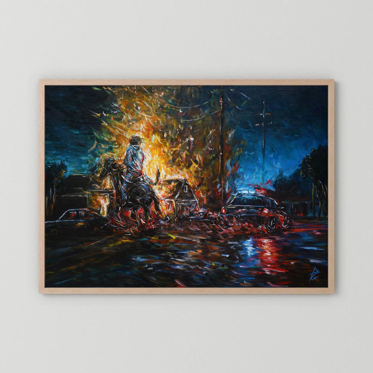 Paper Print: "Night of Red & Blue"