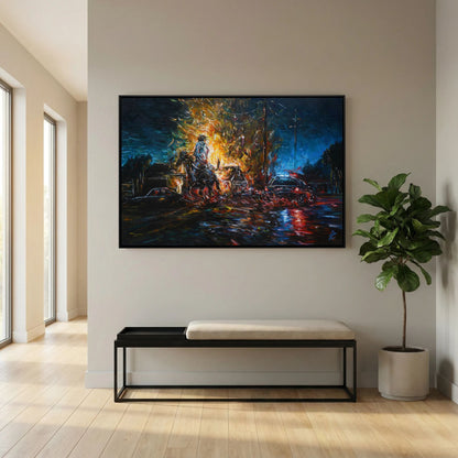 Canvas Print: "Night of Red & Blue"