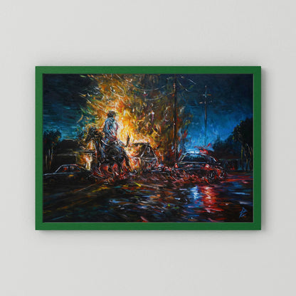 Paper Print: "Night of Red & Blue"