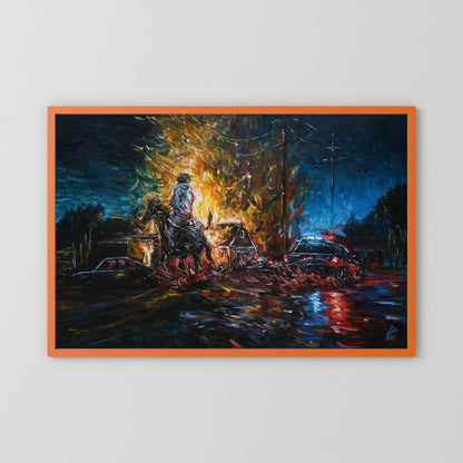Paper Print: "Night of Red & Blue"