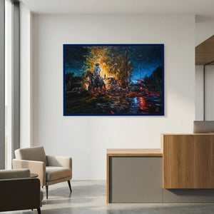 Paper Print: "Night of Red & Blue"