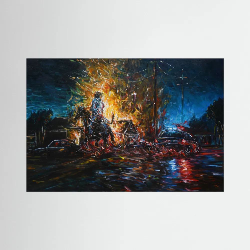 Night of Red & Blue | Canvas Print