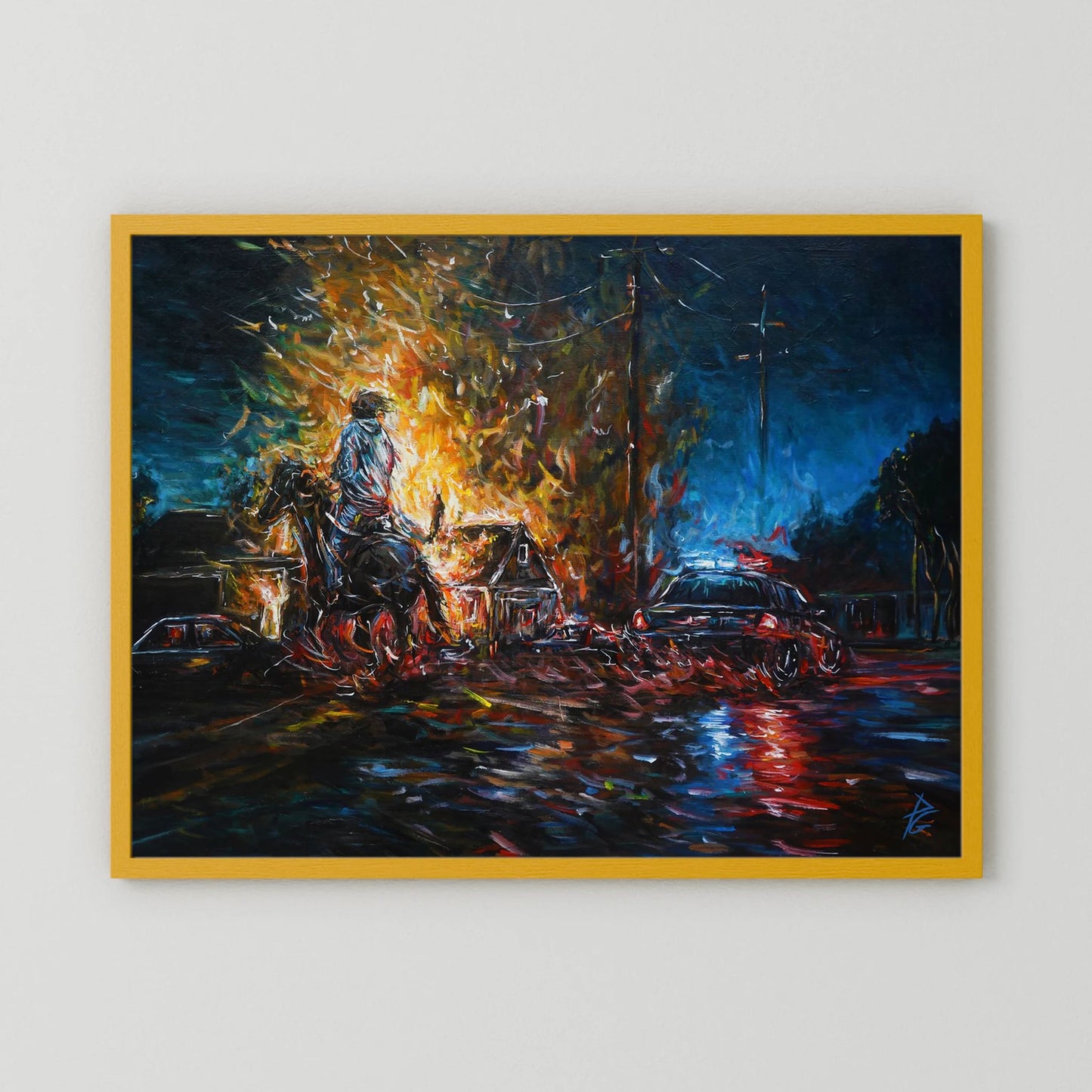 Paper Print: "Night of Red & Blue"
