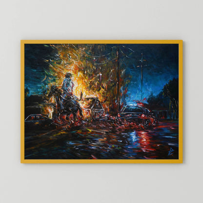 Paper Print: "Night of Red & Blue"