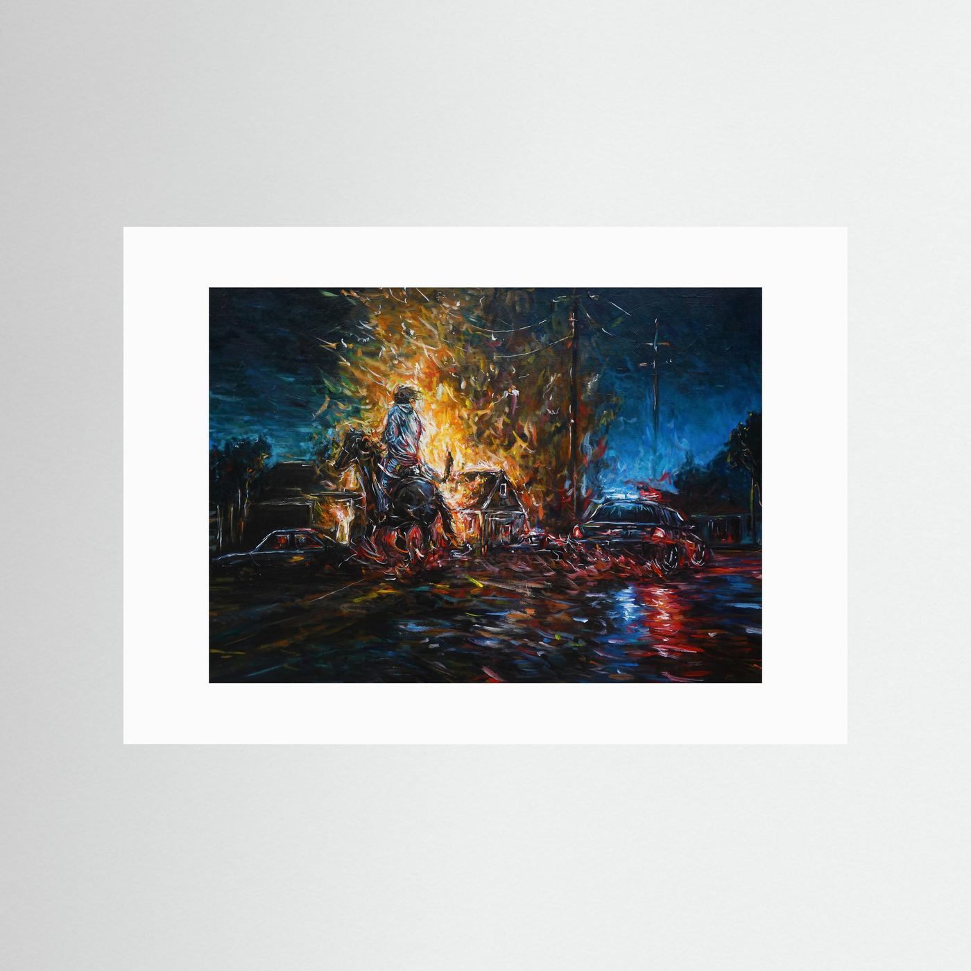 Night of Red & Blue | Framed Print