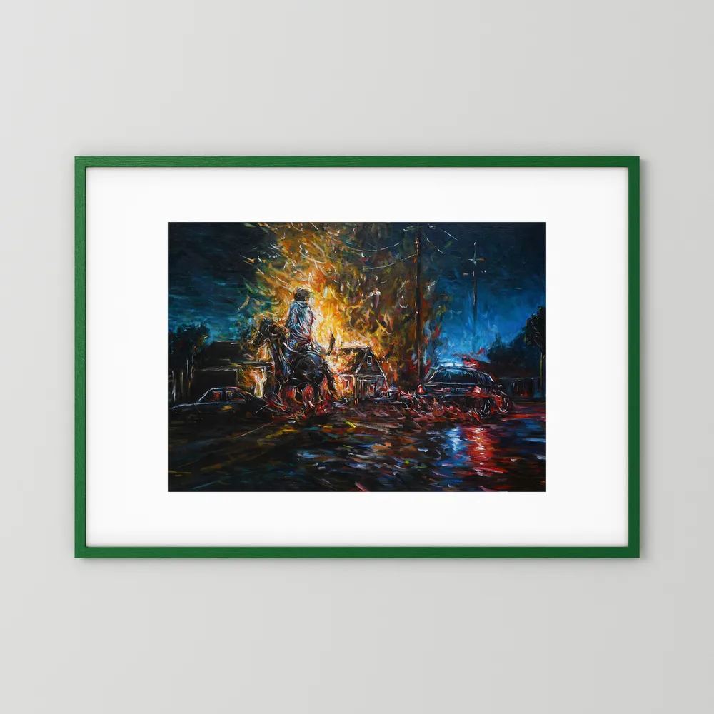 Night of Red & Blue | Framed Print