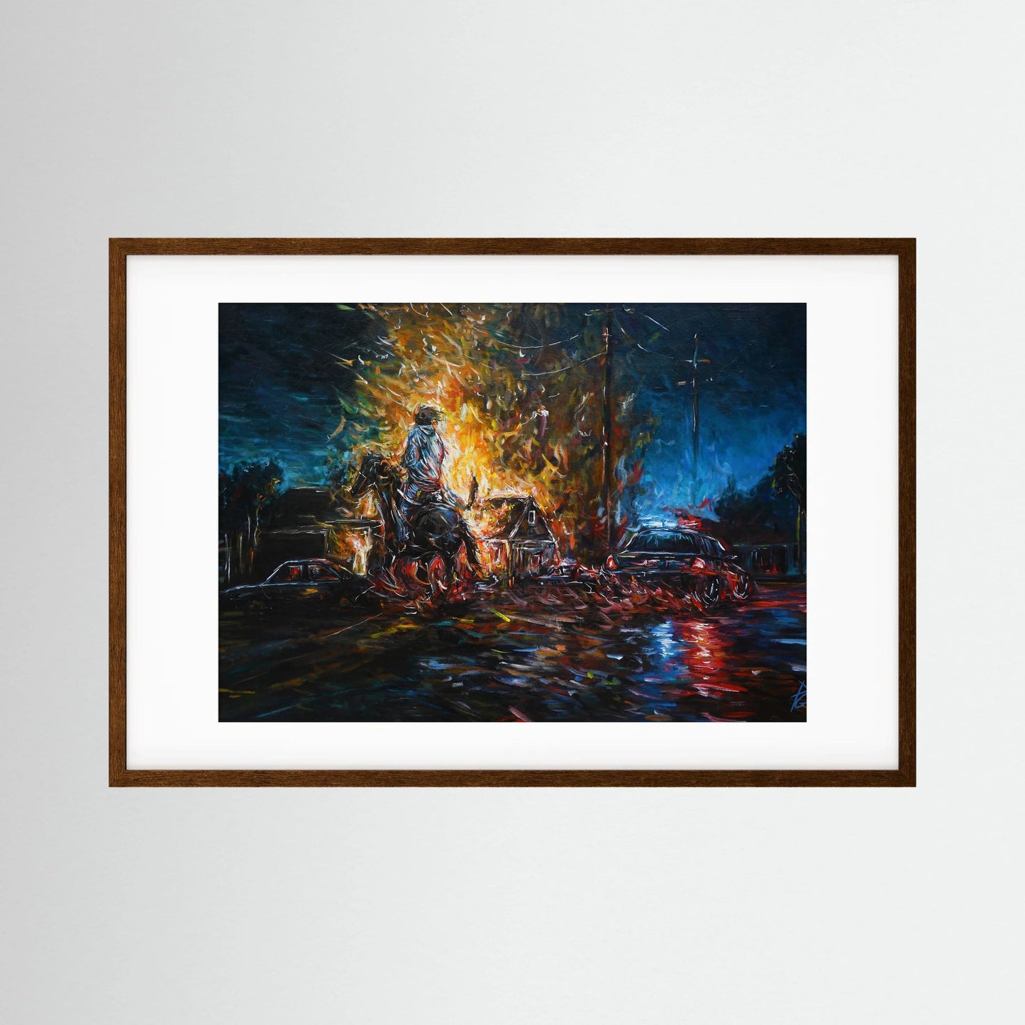 Paper Print: "Night of Red & Blue"