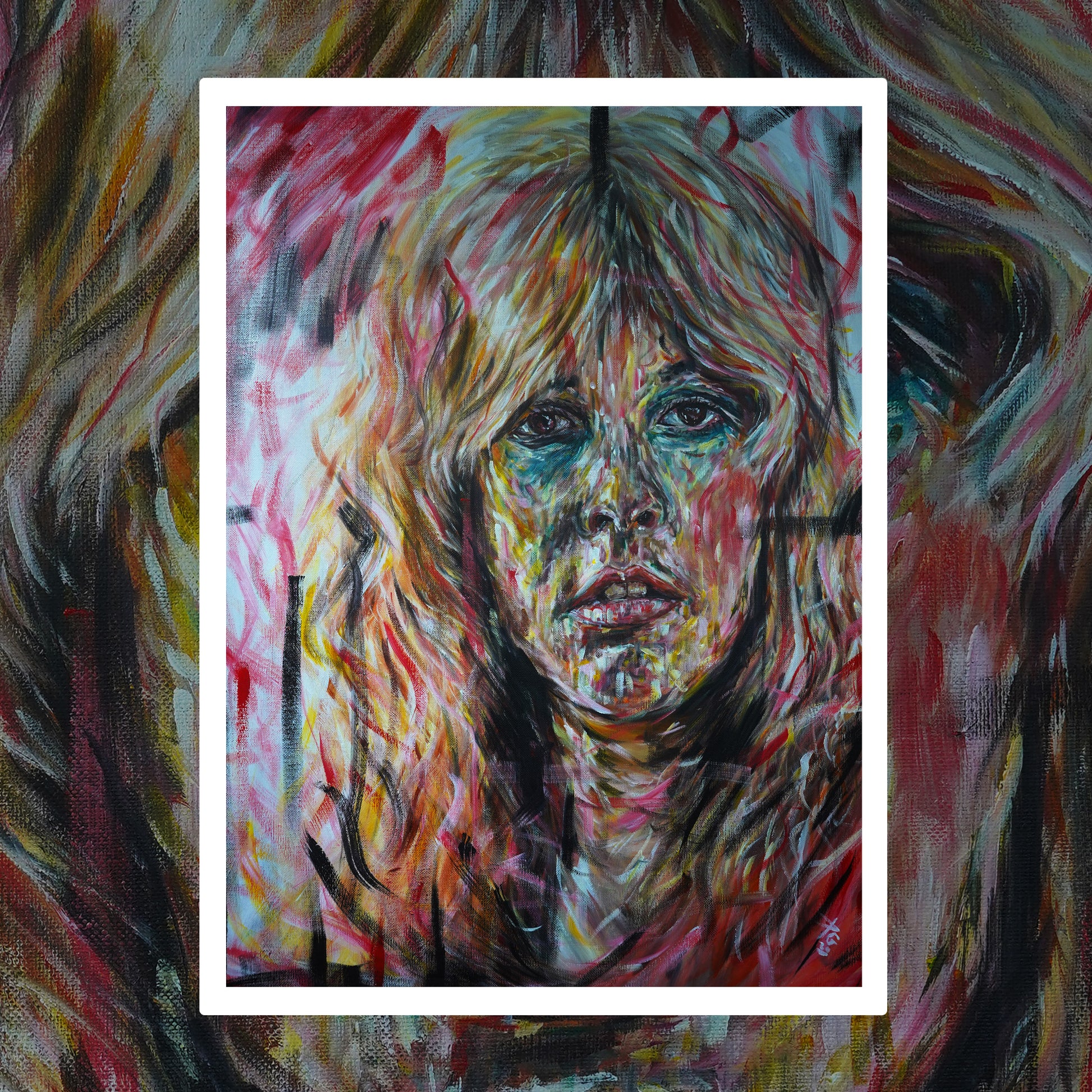 giclee fine art print reproduced from an original acrylic painting of the musician stevie nicks